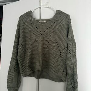 moon & madison Olive V-Neck Sweater